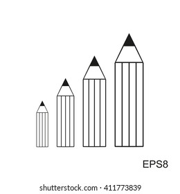 Vector Pencil Icon. Simple sign isolated.
