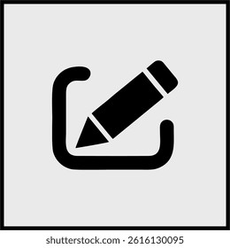 Vector pencil icon symbolizing edit or write functionality.
