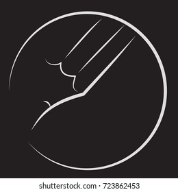Vector pencil icons in a circle isolated on a black background