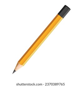 Vector pencil mockup blank brand supply wooden tool.
