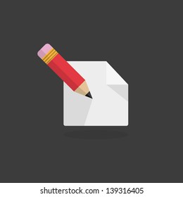 Vector Pencil on notepad and white background