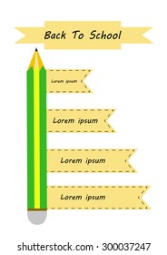 Vector : Pencil and ribbon education concept