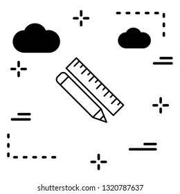 Vector Pencil And Ruler Icon