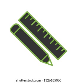 Vector Pencil And Ruler Icon