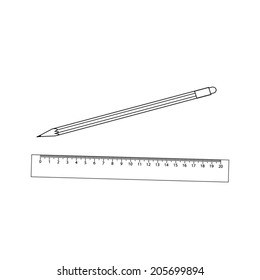 Vector Pencil and Ruler Icon