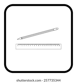 Vector Pencil and Ruler Icon