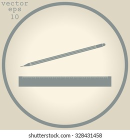 Vector Pencil and Ruler Icon