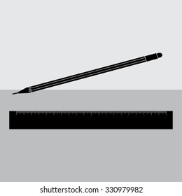 Vector Pencil and Ruler Icon