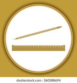 Vector Pencil and Ruler Icon