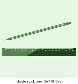  Vector Pencil and Ruler Icon