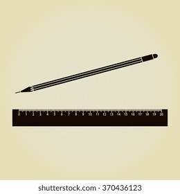 Vector Pencil and Ruler Icon