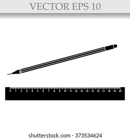 Vector Pencil and Ruler Icon