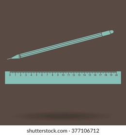 Vector Pencil and Ruler Icon