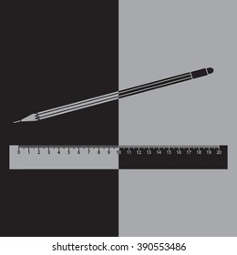 Vector Pencil and Ruler Icon