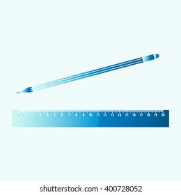 Vector Pencil and Ruler Icon