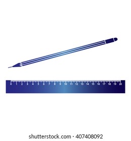 Vector Pencil and Ruler Icon