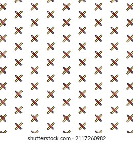 Vector pencil and ruler, project, art pattern with various icons.