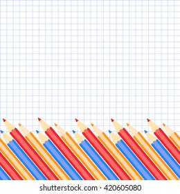 vector pencil, school background