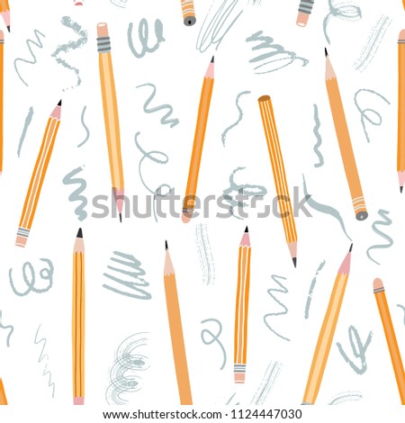 Vector pencil seamless pattern