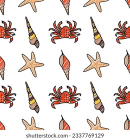 vector pencil seamless pattern on the theme of sea cruise
