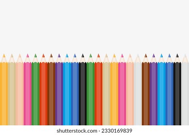 Lápiz vectorial en colores arcoiris, lápices de colores establecidos en varios colores. Conjunto de vectores.