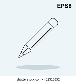 Vector Pencil simple Icon on white background