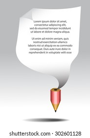 Vector : Pencil and space for text