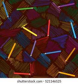 Vector pencil strokes.  Hand-drawn lines 