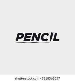 Vector pencil text logo design