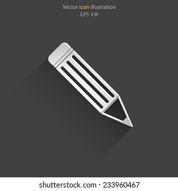 Vector pencil web flat icon. Eps 10 illustration.