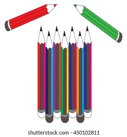 Vector of the pencils on white background