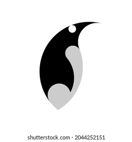 Vector penguin in golden ratio style