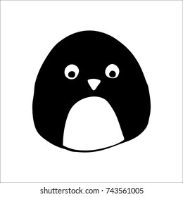Vector penguin. Hand-drawn illustration