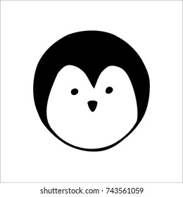 Vector penguin. Hand-drawn illustration
