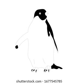 Vector  penguin.  Happy new year symbol. Beautiful marine animal design element. Kids vector illustration. Nature background. Cute cartoon baby character. North wildlife.