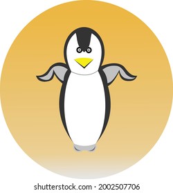 vector, penguin logo icon, illustration, animated animal, in the real world living in very cold temperatures