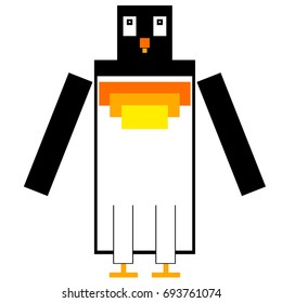 Vector penguin are made of squares and rectangles