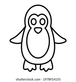  Vector Penguin Outline Icon Design
