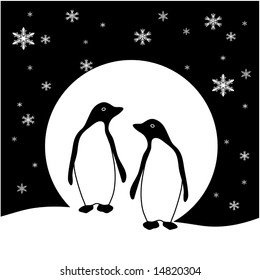 Vector Penguin Pair  is hand drawn original artwork.