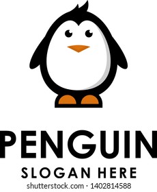 vector penguin silhouette mascot logo