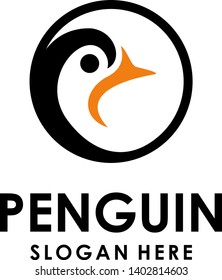 vector penguin silhouette mascot logo