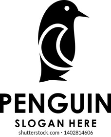 vector penguin silhouette mascot logo