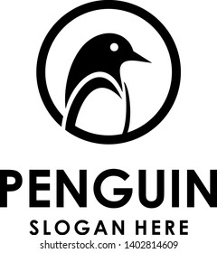 vector penguin silhouette mascot logo