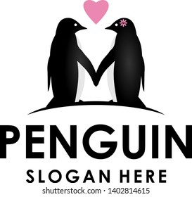 vector penguin silhouette mascot logo