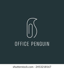 Vector penguin text logo design