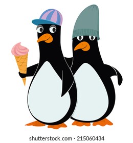 Vector Penguins and ice cream