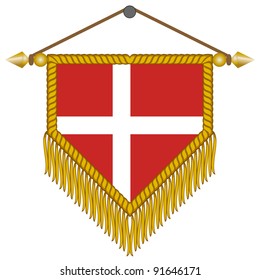 vector pennant with the flag of Denmark