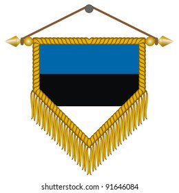 vector pennant with the flag of Estonia