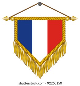vector pennant with the flag of France
