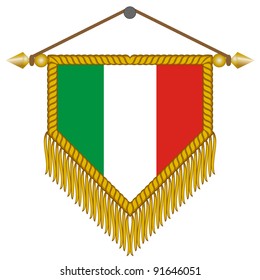 vector pennant with the flag of Italy